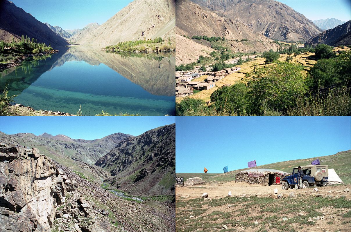 01 Skardu Passing Lake Satpara Climbing To Deosai Plains And Stop For A Coke We leave Skardu early in the morning and climb on a very poor dirt road, past Lake Satpara shining perfectly blue in the early morning sun, and up and up to the Deosai Plain, where we stopped and had a coke.